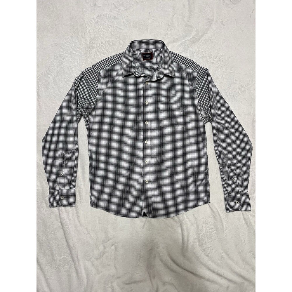 UNTUCKit Mens S "Wagner" Button Up Long Sleeve Shirt Black/White